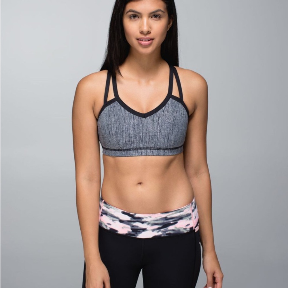 NWOT Lululemon Black and White Water Bound Bra Swim Run Activewear Size 10 - Picture 2 of 12